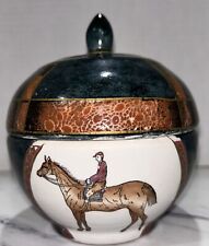 Vintage Porcelain Equestrian Horse And Jockey Ginger Jar picture
