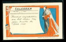 Vintage Paper Postcard Telegram Wedding Congratulations 1905 Greeting picture