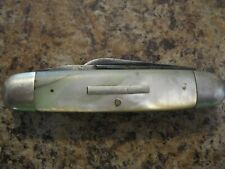 VINTAGE WYETH'S WARRANTED CUTLERY 3 BLADE PEARL HANDLES POCKET KNIFE (VERY OLD) picture