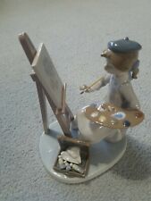 Lladro STILL LIFE Young Girl Painting Flowers #5363 Beautiful Condition NO BOX picture