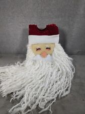 Vintage Handmade Santa Claus Face Head Knit Wall Hanging Shelf Sitter picture