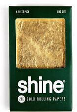 NEW Shine 6-Sheet Pack KING SIZE Rolling Paper 24K 24 Karat Gold  picture