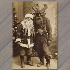 POSTCARD Krampus Evil Santa Christmas Weird Festive Scary Unusual Creepy XMAS picture