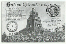 Leipzig War Monument, Old Postcard, Lucky 12, 12.12.1912 12:00 PO12 picture