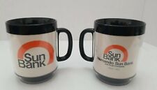 Sun Ban Coffee Mug Cup Thermo serv Prop Lot 2  Merge Sun Trust 1980s Vintage ⬇️ picture