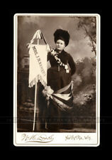 WISCONSIN BANNER ADVERTISING LADY HOLDING SIGN FOR MRS KEMERY  picture