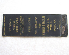 H137 Matchbook cover Vintage Planter Wholesale Wimbish Stanley Baxley Georgia GA picture