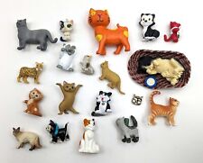 Miniature Cat Kitten Vintage Figurines Lot of 19 for Dioramas, Crafts, Playtime picture