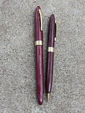 1940's Sheaffer's Statesman Snorkel TM model Burgundy 14k Nib pen/pencil set EF picture