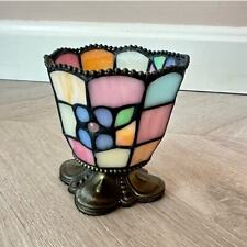 PartyLite Hydrangea Stained Glass Floral Votive Tea Light Candle Holder picture