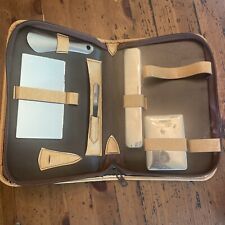 Vintage W. Western Germany Special Triple Cut Vanity Travel Kit Leather picture