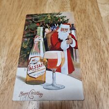 Vintage Pre-Prohibition Christmas Themed Falstaff Advertising Post Card, Posted picture