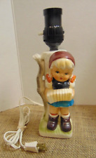 Vtg Child w/ Accordian Figurine Lamp Made in Japan - TESTED/WORKS (Hummel Like) picture