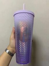 2024 Starbucks Gradient Purple 24oz Cold Drink Cup Diamond Studded Tumbler Gift picture