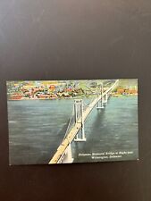 Delaware Memorial Bridge at night Wilmington Delaware postcard picture