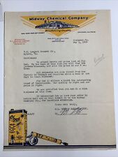 Midway Chemical Flyded Exterminator Color Letterhead 1936 Chicago Richmond Va picture