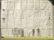 1899 Advertising Poster Hugh Lyons Co Lansing Mi. Clothing Factory MAP of USA picture