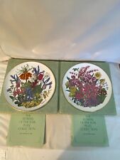 2 Wedgwood Franklin Porcelain April & May Flowers of the Year Collector Plates picture