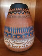 Navajo Etched Pottery Vase Signed Ernie Watchman Navajo Monument Valley  10