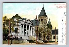 Logansport IN-Indiana, Public Library and High School, Antique Vintage Postcard picture