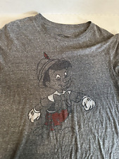 Retro Vintage Disney Pinocchio Loose Fit Short Sleeve T-shirt Gray Large Unisex picture