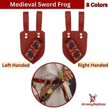 Medieval Functional Genuine Bovine Leather Sword Dagger Belt Frog | 8 Colors picture