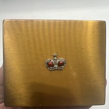 Antique Prince Matchabelli Cigarette Case Gold With Crown Compact picture