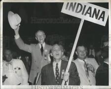 1952 Press Photo Gov Henry Schricker Politician attend meet Indiana Stevenson picture