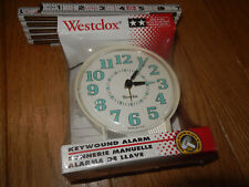 VTG NOS Westclox #15136 EZ Read Luminous Keywound Alarm Clock USA 1980's 1990's picture