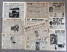+++ 10 DIFFERENT BRITISH WORLD WAR II REPRINTED NEWSPAPERS 1939 to 1945 +++ picture