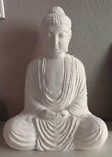 3D Printed Sitting Buddha Statue Figure Large Desk Ornament White picture
