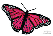 PINK MONARCH BUTTERFLY PATCH new IRON-ON EMBROIDERED APPLIQUE beautiful CRAFT picture