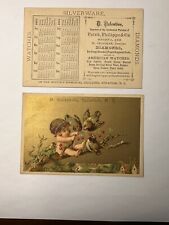 2 VICTORIAN JEWELERS TRADE CARDS D Valentine Patek Philippe Watches Syracuse B80 picture