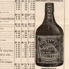 c.1910 Old Times Distillery Order Form Letterhead Price List Bourbon Louisville picture