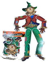 Vtg Halloween Scarecrow Paper Art Jointed Cutout Decoration 22in Lot Or 2  picture