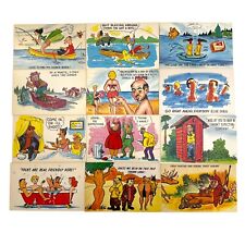 Lot of 12 Vintage Funny Risqué Comic Themed Postcards picture