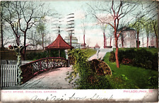 Bridge Zoological Gardens PHILADELPHIA Pennsylvania c1907 Undivided Postcard picture