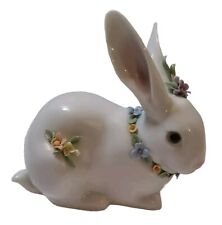 Vintage Lladro 06098 Attentive Bunny with Flowers 1993 Rabbit Figurine  picture