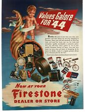 1944 Firestone Dealer Store Values Galore for '44 Cornucopia Vintage  Print Ad picture