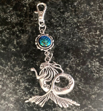 Mermaid Holographic Fish Scale Charm Key Ring Purse Bag Dangle Clip Ornament picture