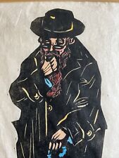FAUD ART LITHOGRAPH Signed RELIGIOUS MAN Rabbi REBBE Beard “Shaa, I’m Thinking”  picture