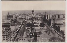 Buenos Aires, Argentina. Panorama y Plaza Congreso Vintage Real Photo Postcard picture