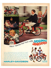 Harley Davidson Print Ad Motorcycle Advertising Vintage 160s Sportscycle Scooter picture