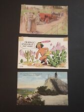 LOT of 3 Vintage Colored Divided Postcards Antique  picture