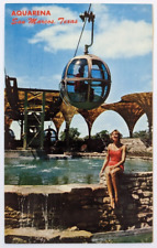Aquarena San Marcos, Texas Aquarena Skyride Lovely Aquamaid Vintage Postcard A7 picture
