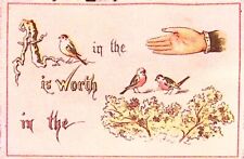 A Bird in the Hand is Worth Two in the Bush Victorian Trade Card picture
