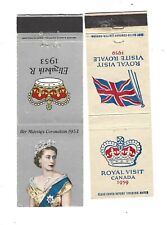 2 Royalty  Matchcovers  1953 Coronation - 1959 Royal Visit Canada picture