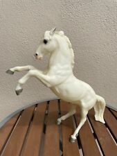 Vintage BREYER HORSE OFF WHITE ALABASTER KING FIGHTING REARING STALLION ~ USA picture