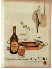 1956 Calvert Reserve Whiskey trout dinner Vintage Print Ad picture