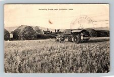 Montpelier ID-Idaho Harvesting on Reeves Steam Traction Engine 1911 Old Postcard picture